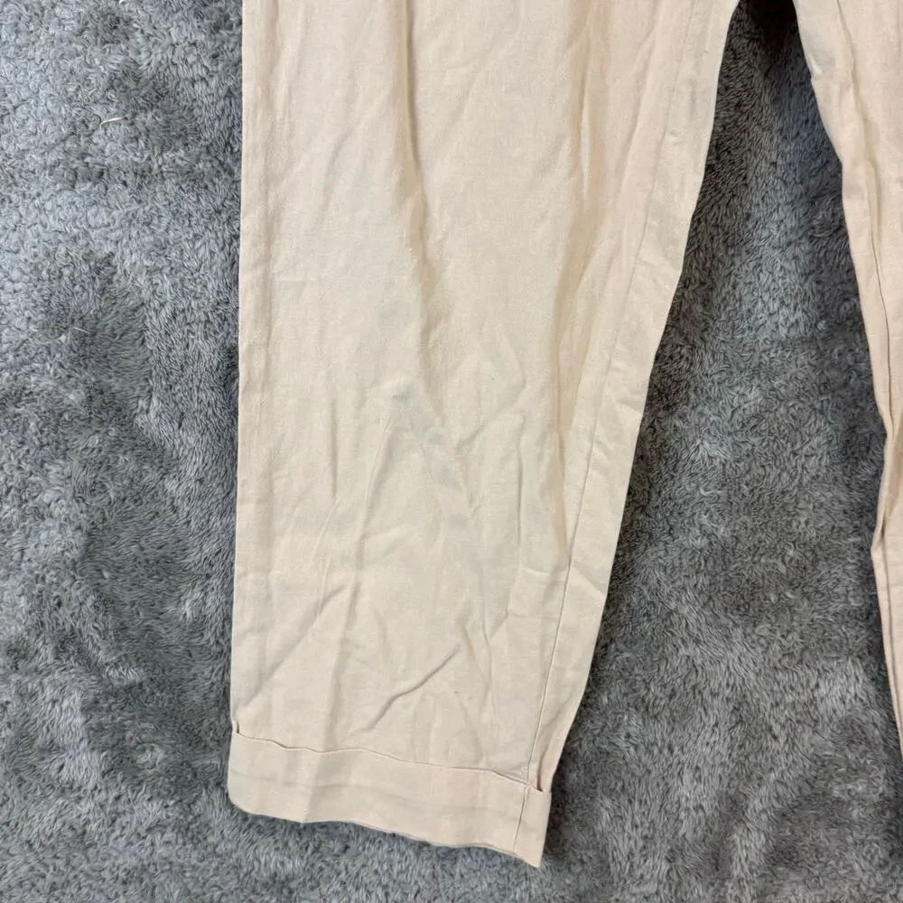 NEW Hardaddy Cotton Pants XL Pull On Beige Plain Hawaiian Casual Trousers
